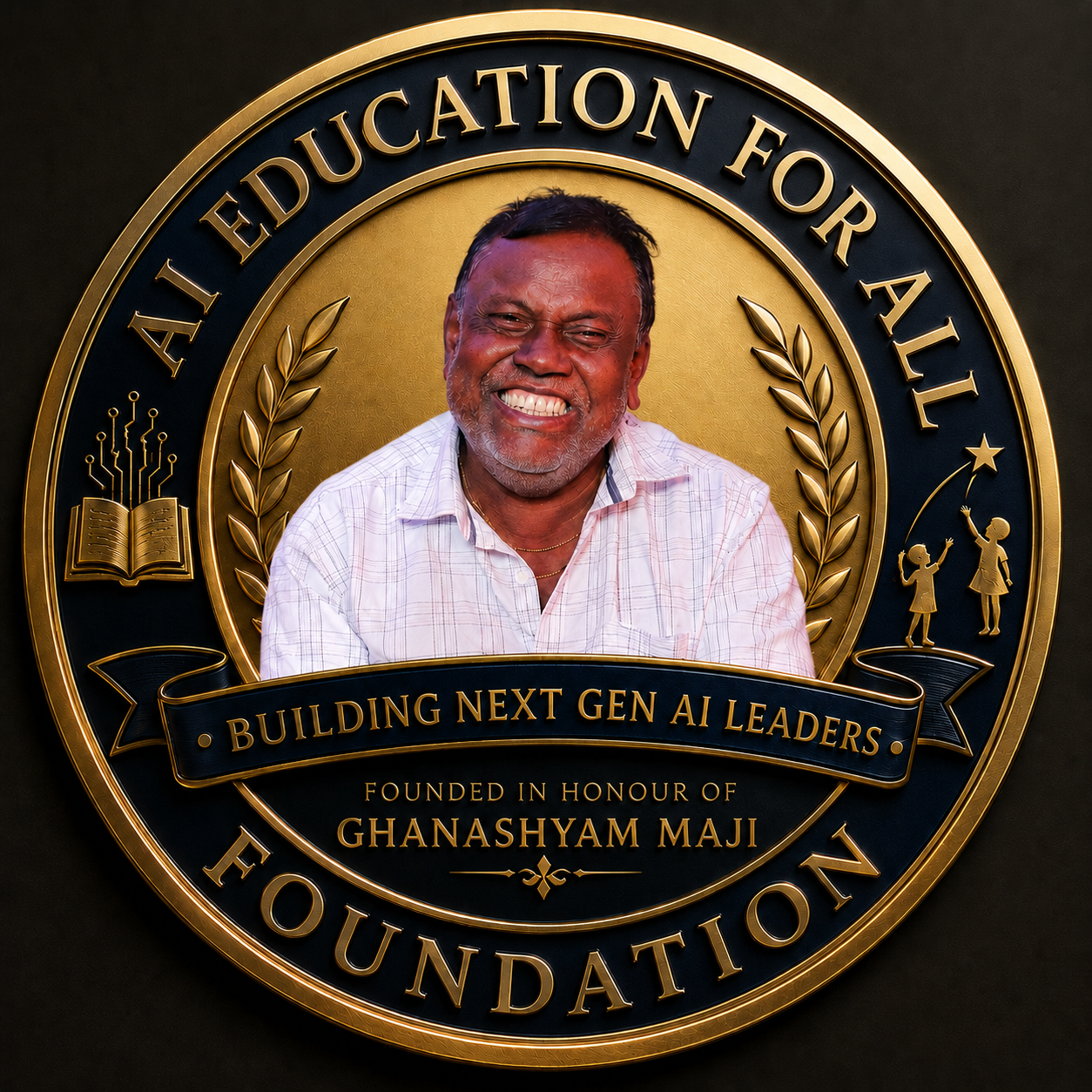 Foundation seal honouring Ghanashyam Maji